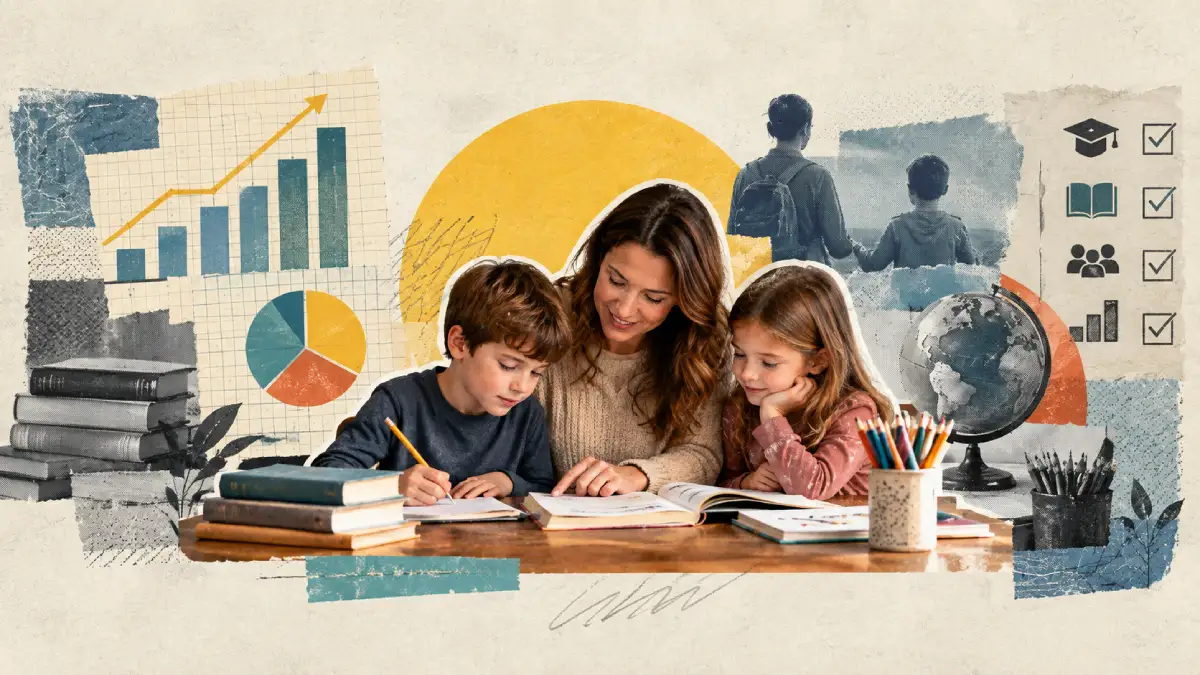 Chart comparing educational attainment levels and college degree rates of homeschooling parents across U.S. surveys